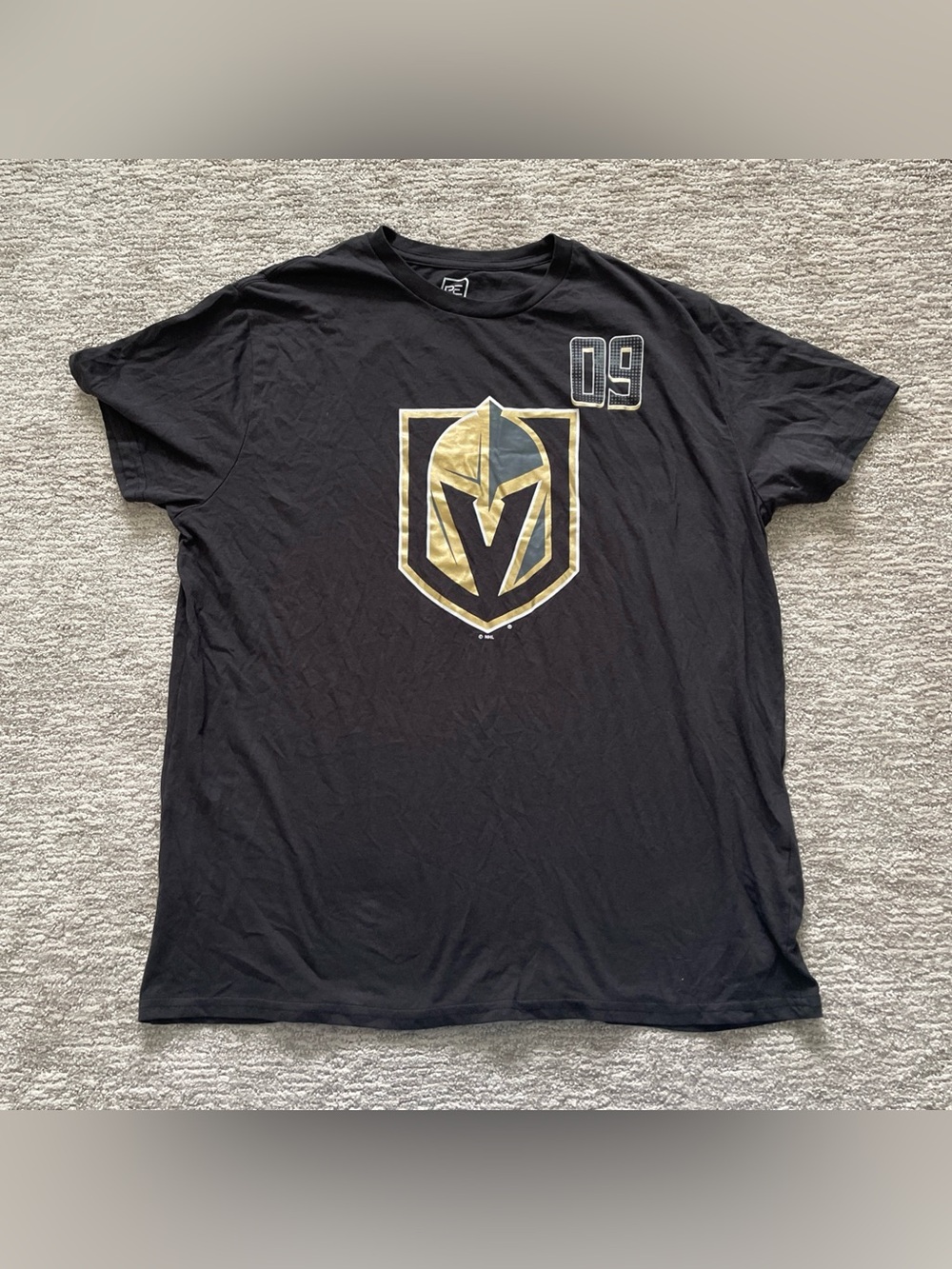 Vegas Golden Knights Jack Eichel #9 Black Jersey T-Shirt Mens Size XL Hockey